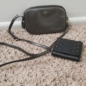 Coach Metallic Crossbody with matching wallet
